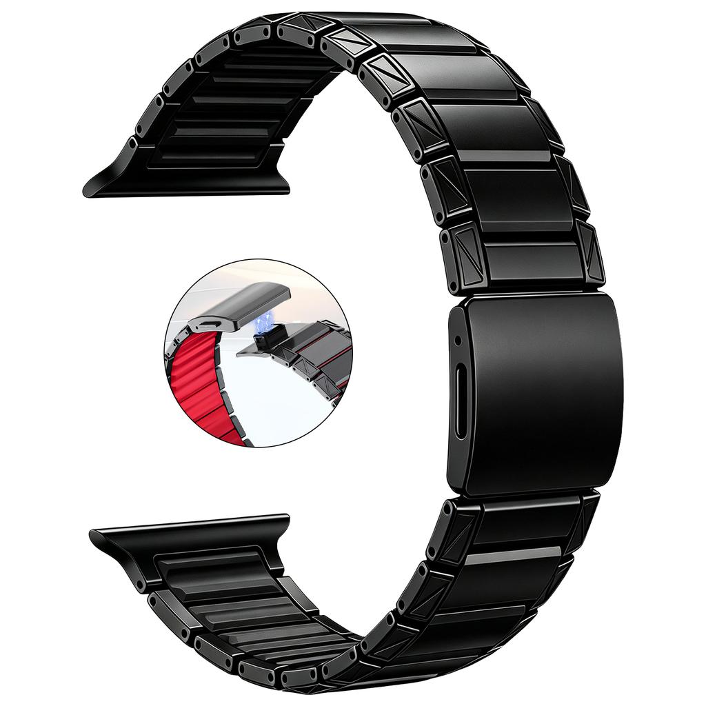 Магнитная застежка Ремешки для часов Силикон + Титановый ремешок для Apple Watch Ultra 3 2 49 мм Браслет для Серий 11 10 9 8 7 6 и SE Ремешки