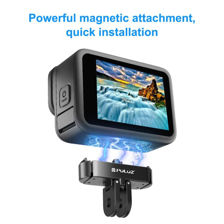 Для GoPro HERO13 Black / MAX2 PULUZ Магнитное металлическое основание с быстрым отсоединением (черный)