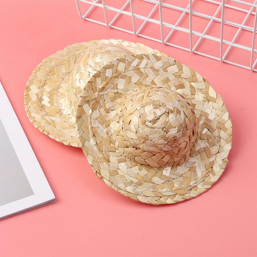 Small Crafts Multiple Sizes Woven Straw Hat Doll Caps Doll Accessories DIY Decoration