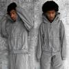 Womens Oversized Hooded Zip-Up Sweatshirt Jacket Solid Color Streetwear Casual Long Sleeve Pullover With Pocket