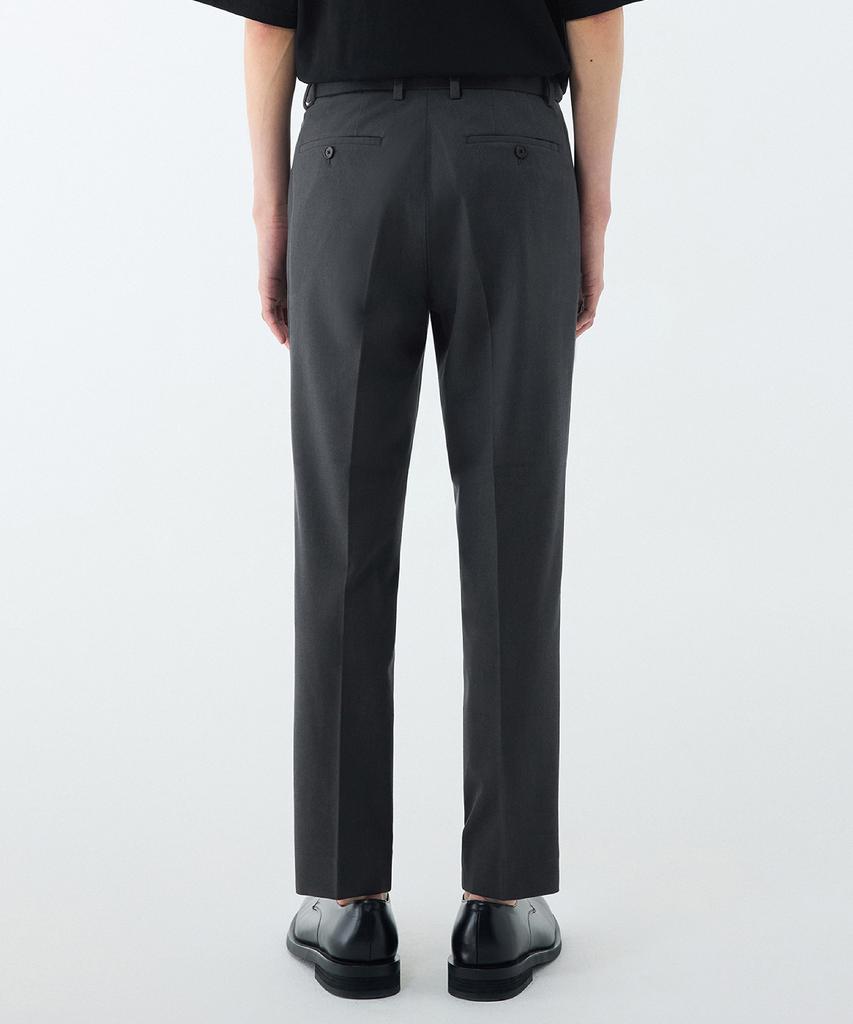 MUSINSA STANDARD Relaxed Tapered Hidden Banding Crop Slacks [Gray]