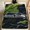 Seahawks Printed Flannel Blanket, soft throw for bedroom sofa, washable, fan merchandise, great gift.