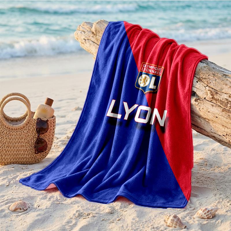 Lyon FC Print Microfiber Beach Towel Quick Dry Absorbent Large Towel For Beach Swimming Travel