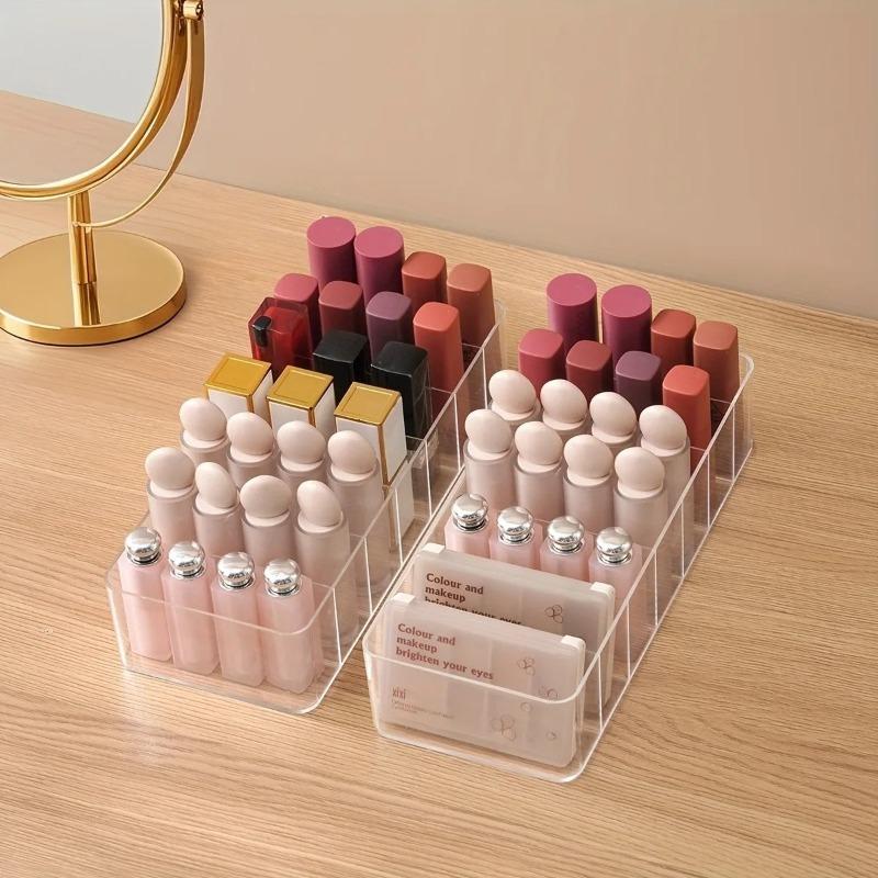 Органайзер для помады на 7 ячеек Прозрачная косметическая шкатулка для украшений Подставка для помады Стойка-дисплей Акриловый органайзер для макияжа Коробка для хранения помады