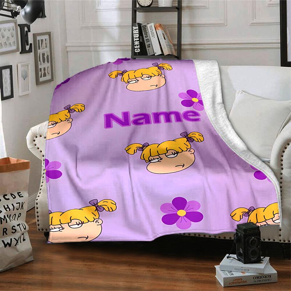 Custom Name Rugrats Theme Printed Blanket - Perfect for Couch, Bed, Travel & Outdoor Use | Machine Washable, Cozy & Durable.