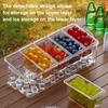 Fruit Serving Tray Food Storage Box with 5 Compartments Large Capacity BPA Free Transparent Multipurpose Fruit Salad Box
