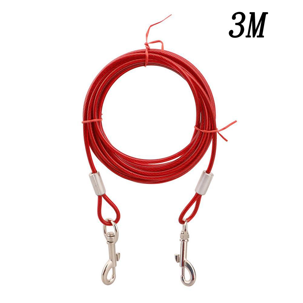 3m/10m Heavy Duty Tie Out Cable Leash with Metal Durable Steel Glue Coating Wire Traction Rope for Dogs Outdoor Cable Steel