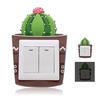 Милый мультфильм 3D кактус флуоресцентные настенные силиконовые наклейки на выключатель 1 шт.