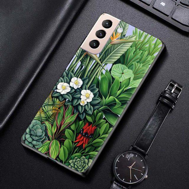 Чехол для Samsung Galaxy S21 S20 S10 S9 S8 Plus Ultra 5g S10lite S10e S7edge S20 S21 Fe, винтажный чехол с банановым листом и цветком
