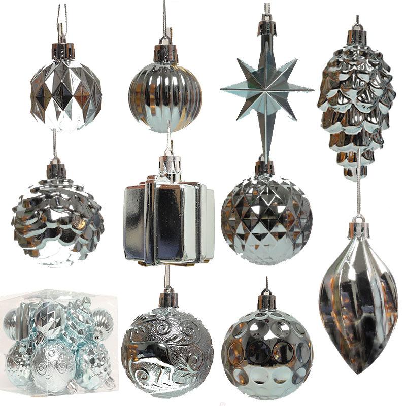 12 шт. Металлические каплевидные елочные шары для украшения рождественской елки