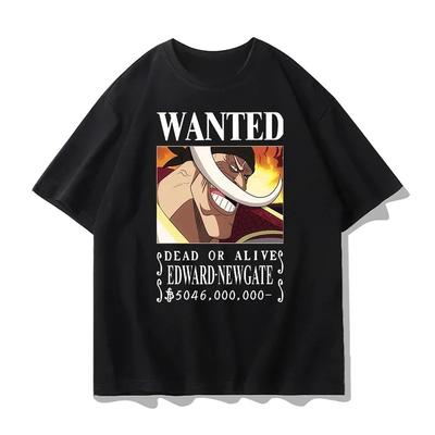 Футболка с принтом One Piece Луффи Эйс Аниме Футболка Унисекс Летняя мода 2026 Оверсайз Уличный Повседневный Y2K Топы Уличная одежда