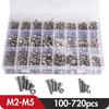 100-720 Hex Socket Head Cap Machine Screws Kit M2 M2.5 M3 M4 M5 Stainless Steel 304 Wholesale Allen Bolts Nuts Assortment Set