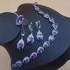 Jewellery Set of Four Diamond-shaped European and American Style Tanzanite Crystal Jewellery