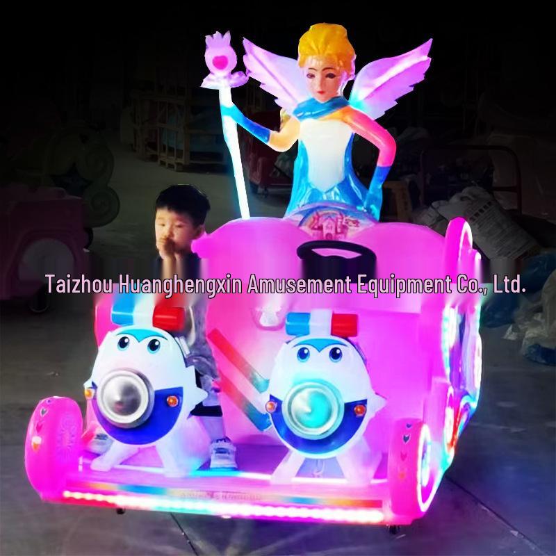 Children's & Adults' Luminous Electric Scooter with Seat - Outdoor Double Bumper Amusement Vehicle