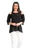 Женская блузка большого размера, кружевная блузка больших размеров с плечами, черная