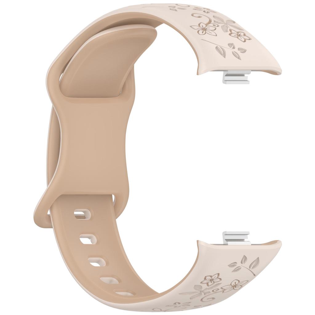 Двухцветный цветочный резной мягкий силиконовый ремешок Для Mi Band 8 9 Pro Redmi Watch 6 5 4 Водонепроницаемый дышащий удобный унисекс
