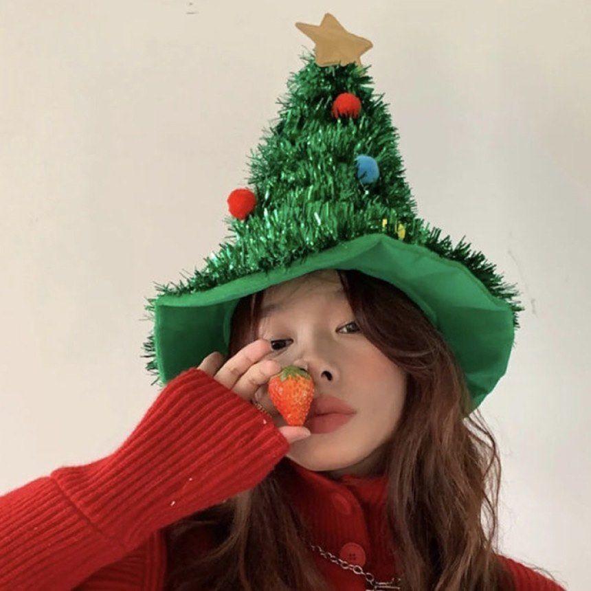 Christmas hat Christmas decoration hat small Christmas tree shooting arrangement props children adult headgear headband ornament