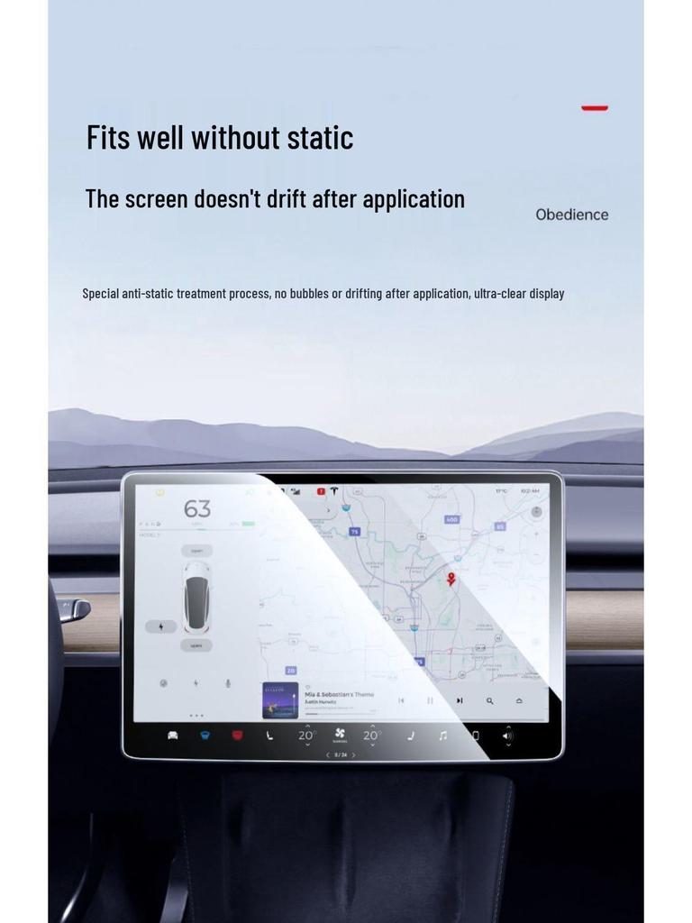 Tesla Model Y/3 2025 Edition: Ультрапрозрачное закаленное стекло для центральной консоли и заднего подлокотника