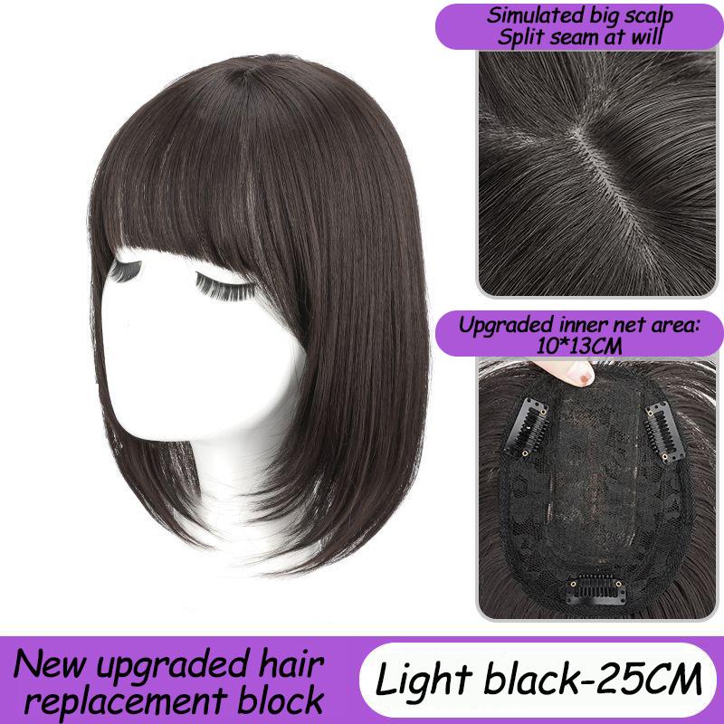 10x13СМ Парик Симуляция Волос Голова Волос Замещающий Блок Женский Натуральный Легкий Дышащий Покрытие Седых Волос Без Следов Пушистый