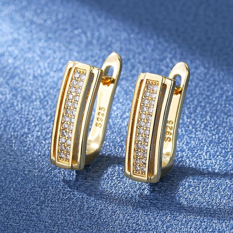 925 Sterling Silver Earrings For Women Round Zircon Earrings Sparkling Party Wedding Jewelry Gift Accessories