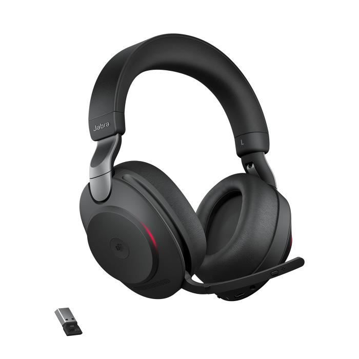 Casque sans fil - JABRA - Evolve2 85 - Stéréo - USB-A - Annulation active du bruit