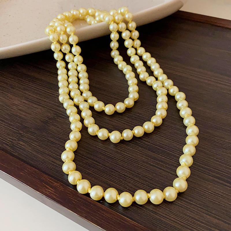 Элегантное и очень длинное ожерелье, модная и универсальная цепочка для свитера, ретро и элитный аксессуар.