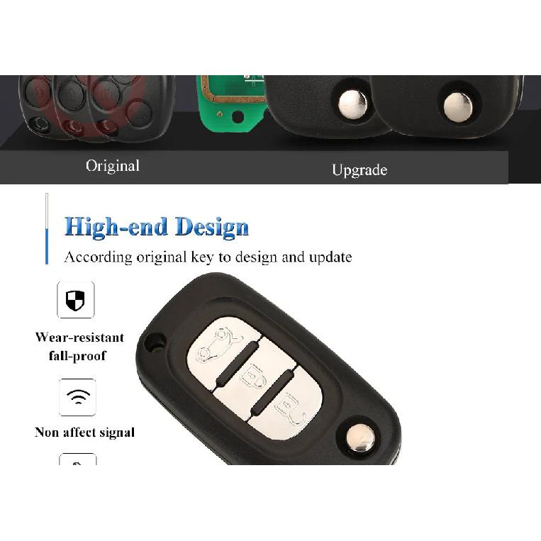 jingyuqin 2/3BTN Modified Flip 433Mhz ID46-7946 /7947 Car Remote Key For Renault Vivaro Movano Traffic Master Kangoo Clio Dacia