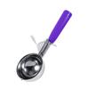 Practical Stainless Steel Fruit Ice Cream Scoop Spoon with Plastic Handle Kitchen Tool (4.2cm)