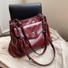 Retro Texture Oil Wax Leather Women's Bag Tote Large Bag Women's One Shoulder Fashionable Versatile Crossbody Bag