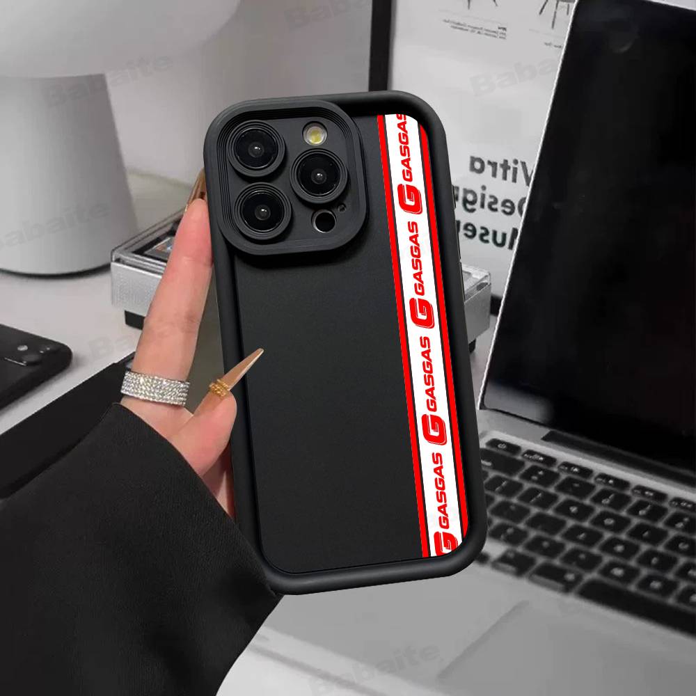 G-GasGas Red Motorcycle For IPhone 17 Pro Max 16 15 14 13 12 11 Plus Black Soft Phone Cover