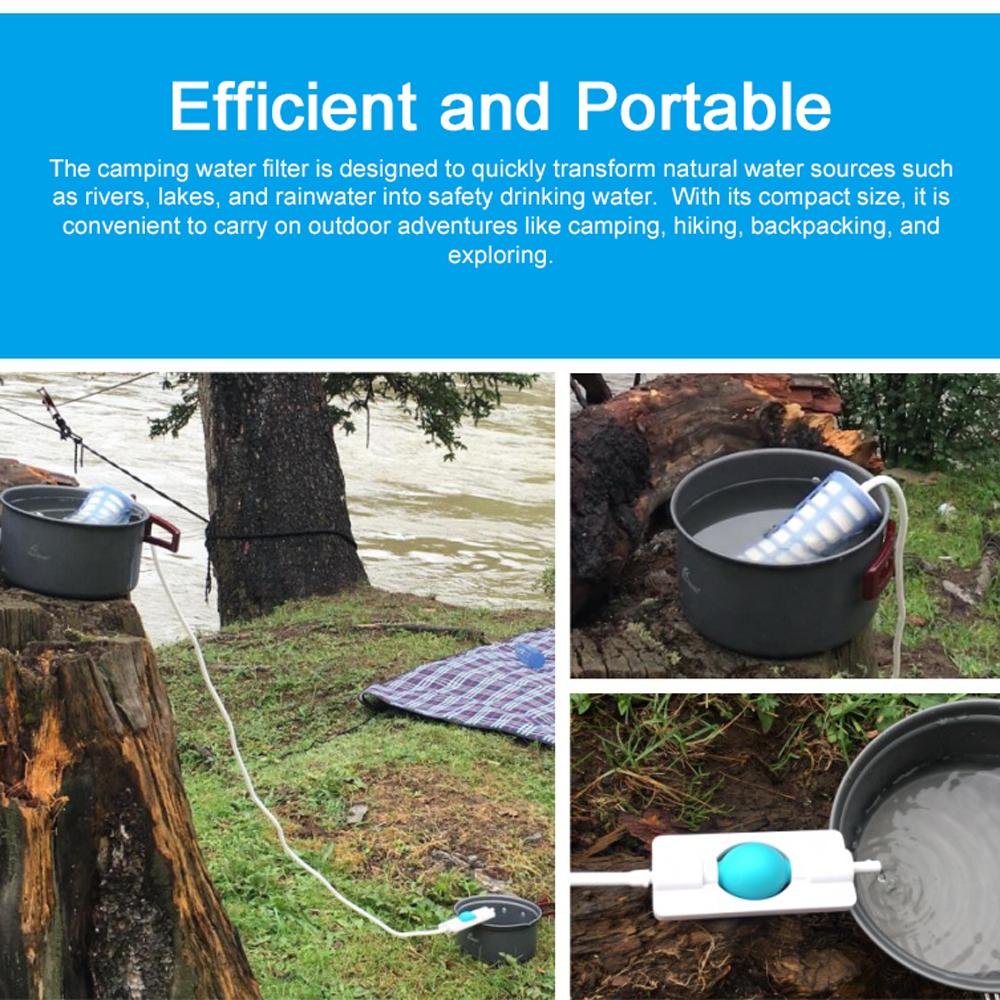 Очиститель воды для кемпинга Портативное устройство фильтрации питьевой воды Поддержка сифона/отрицательного давления 2