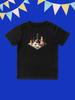 Round Neck Printed Pattern Pullover Short Sleeve Kids Tops Chess