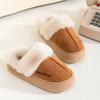 Модные зимние женские тапочки с плоским дном из плюша, однотонные, универсальные, хлопковые, теплые, удобные, для дома и улицы, мужские тапочки