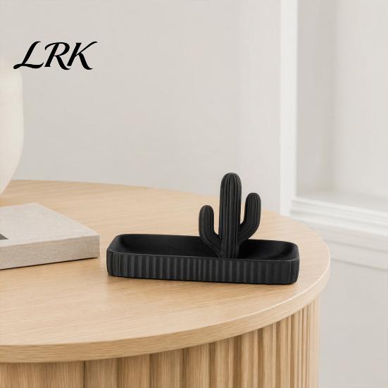 Мягкий декоративный поднос, 3D-печатный поднос для украшений в виде кактуса, блюдце для колец, подносы для прихожей, декоративный органайзер для мелочей с механическим балансом для колец