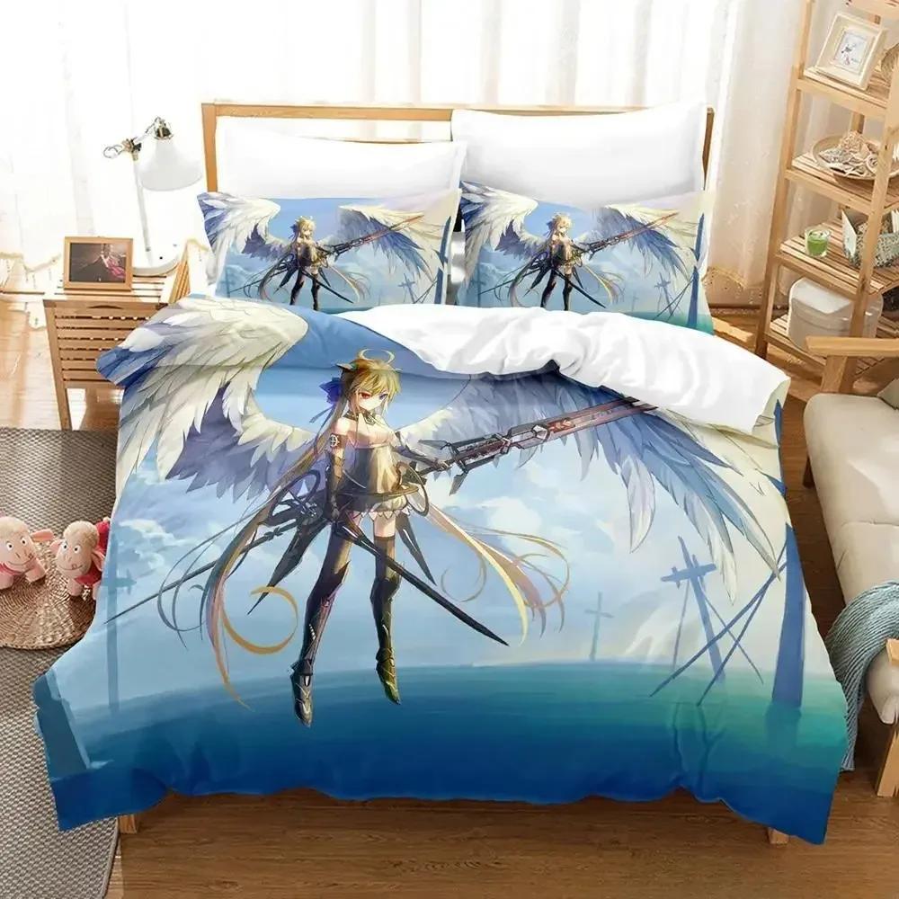 3D Фэнтези Ангел Всесезонный Ангел-хранитель Принт Комплект постельного белья Пододеяльник Наволочка Комплект постельного белья Постельное белье Простыня Покрывало Полный
