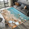 3D Realistic Seashell Starfish Pebble Beach Rug for Living Room Bedroom Coastal Decor Non Slip Carpet Ocean Theme Perfect Gift