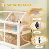 PawHut 3-Level Wooden Hamster Cage with Seesaw, Exercise Wheel and House, 95 x 53 x 76 cm, Natural Wood