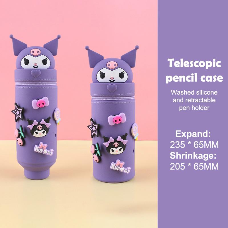 Мультяшный милый силиконовый пенал настольный органайзер креативный складной выдвижной контейнер для ручек канцелярские принадлежности сумка для хранения подарки