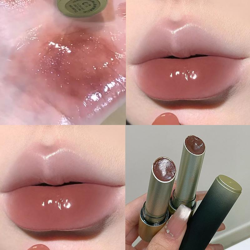 Панк Желейная Помада Зеркальный Блеск для Губ Шоколадно-Коричневый Увлажняющая Дымчатая Помада Нелипкая Чашка Не Легко Стойкий Тинт для Губ Макияж