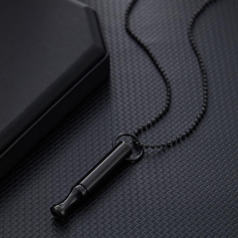 Дыхательная медитация Осознанность Дыхание Ожерелье против курения Свисток из нержавеющей стали Украшение для снятия тревоги