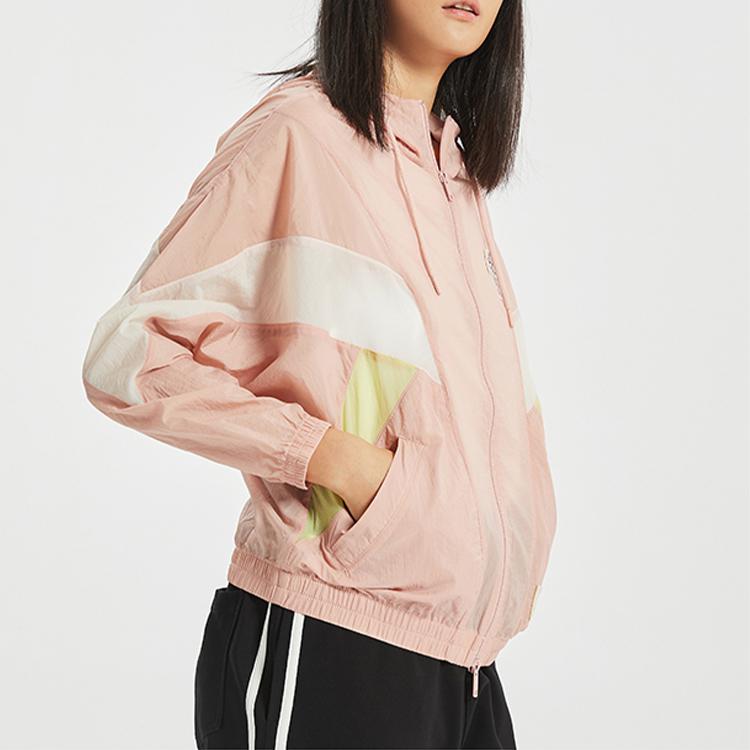Li Ning Sports Fashion Series Свободная куртка с цветными блоками Женская куртка розового цвета AFDQ264-1