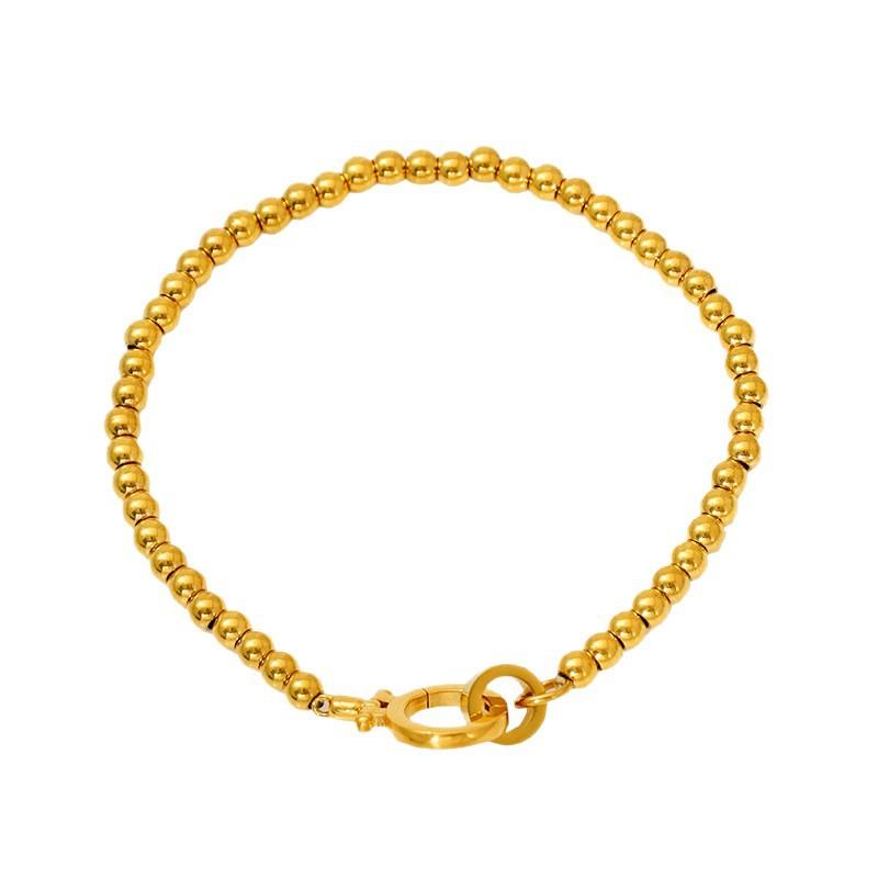 Beaded Bracelet Jewelry Fashionable Stainless Steel 18K Real Gold Plated with Niche High-end Feel Unisex