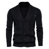 Mens Slim Fit Color-Block Knit Cardigan Sweater Winter Casual Long Sleeve Cotton Blend
