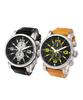 Мужские кожаные часы Renoma Pilot Chronograph 10ATM RE135