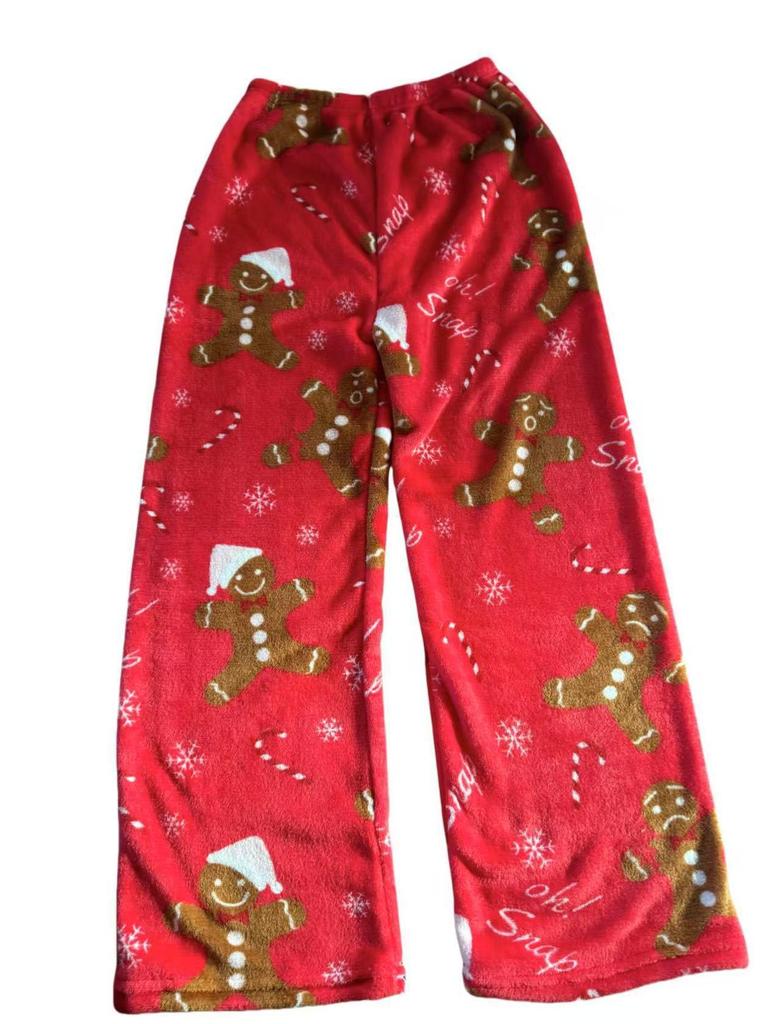 Хэллоуинские мультяшные фланелевые штаны для сна с кошкой - Женская теплая велюровая домашняя одежда для осени/зимы