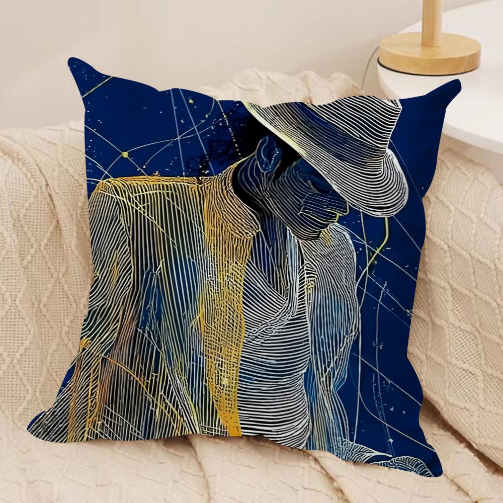 Singer Mmichael Jackson Cushion Cover Silky Short Plush Sofa Pillow Cover Hidden Zipper Soft Dustproof Case for Home Decor