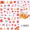 Nail Art Stickers Ins Autumn Thanksgiving Maple Leaf Halloween Pumpkin Adhesive Nail Stickers
