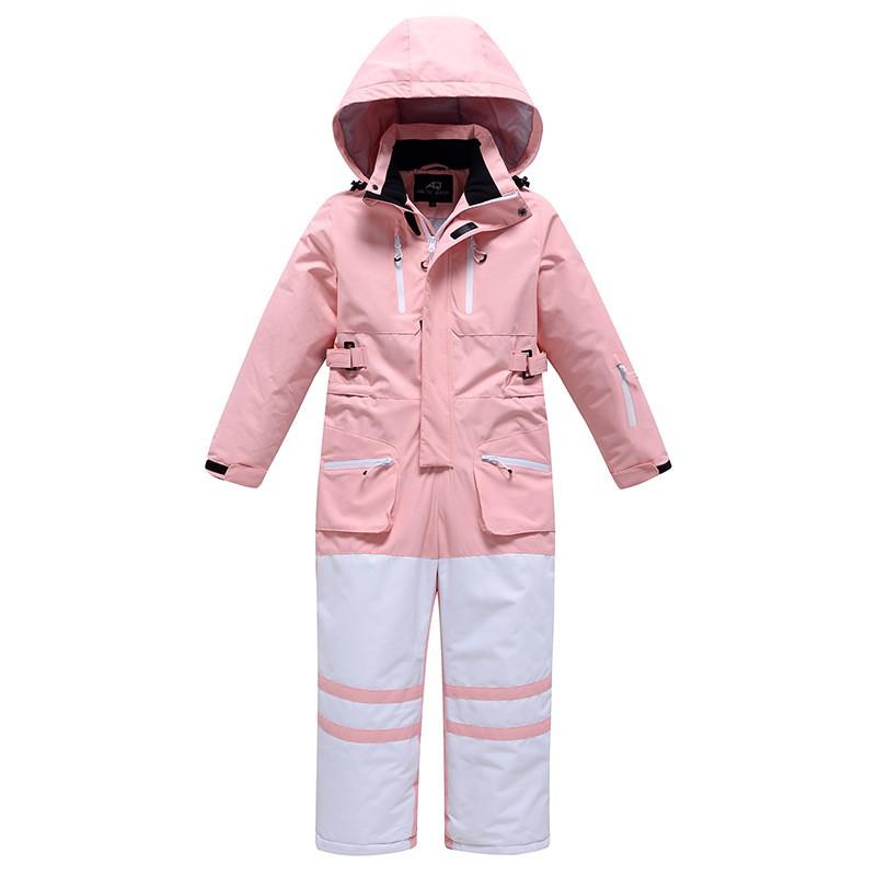 Kids One-Piece Ski Suits Warm Breathable Winter Snow Jackets Boys Girls