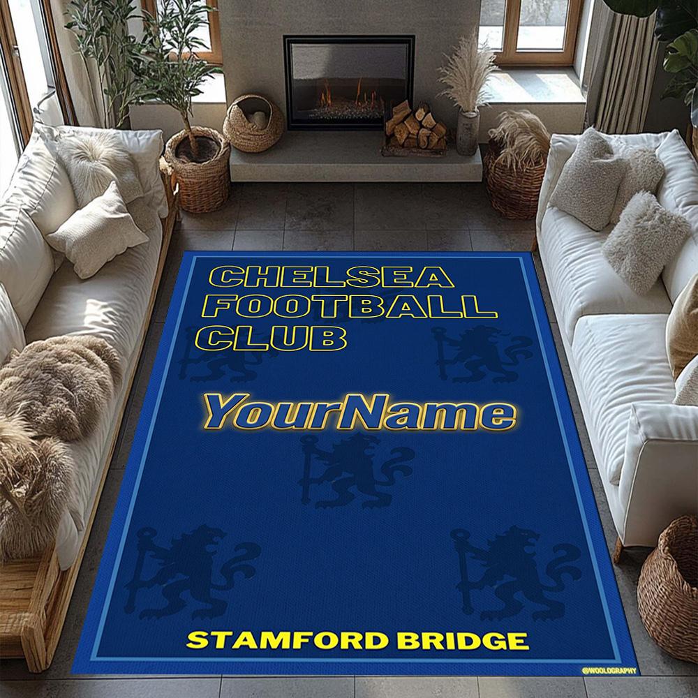 Chelsea Customize Your Name Floor Rug Office Rug Design for Game Room Living Rooms Kitchen Hallway Anti-slip Rug Anime Office Decor