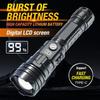 Новый цифровой ABS фонарик с сильным светом, зумом, долговечный светодиодный фонарь для кемпинга, уличный портативный прожектор